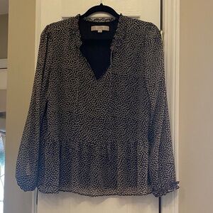 LOFT Monochrome Patterned Blouse